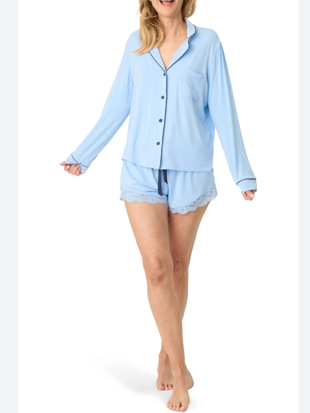 PJ Salvage Party Short Pajamas in Bright Blue Size XL NWT